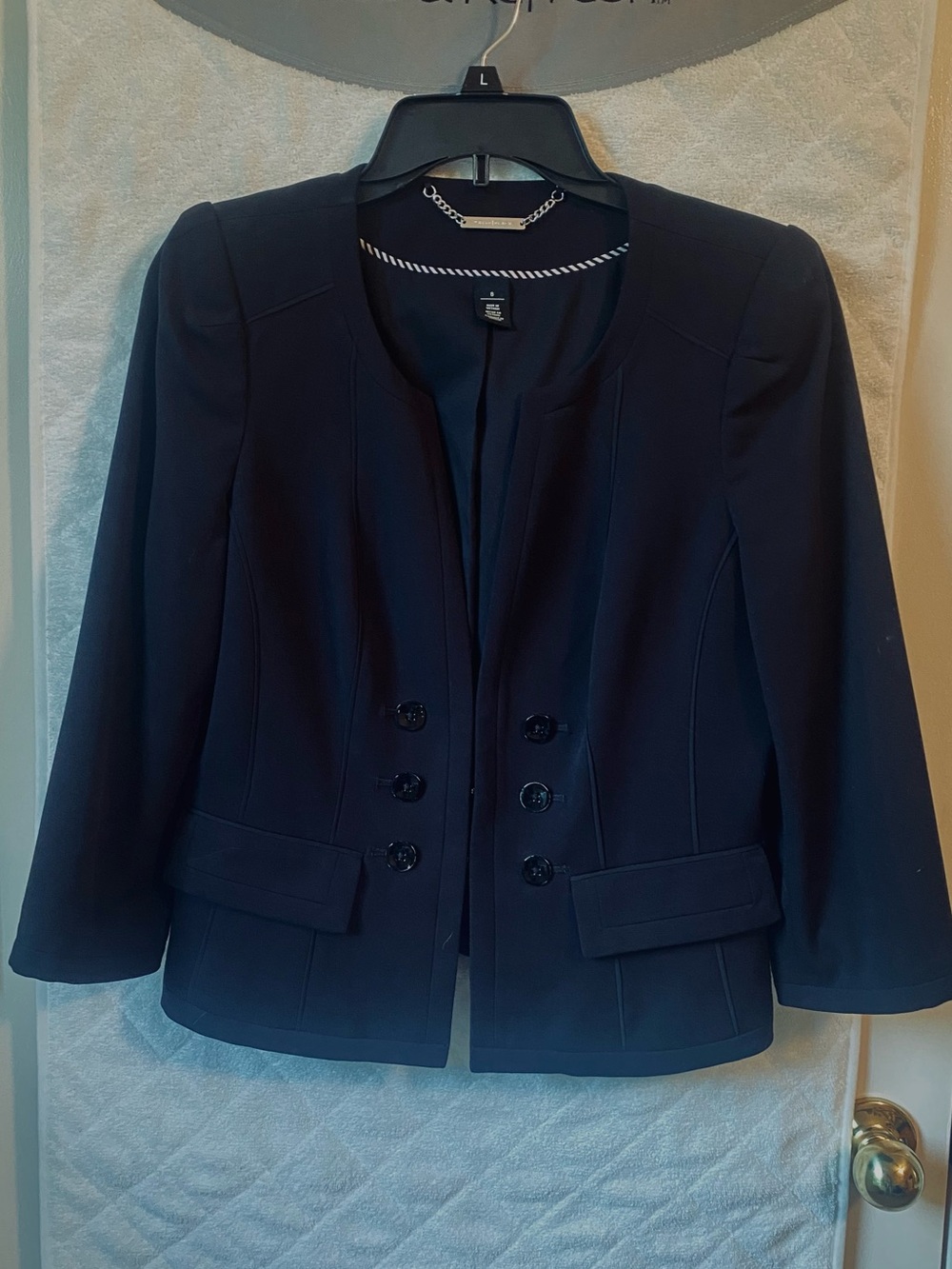 White House Black Market Black Double-Breasted Tailored Blazer